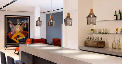 Glass Pendant Light, Three-Head Small Fixture